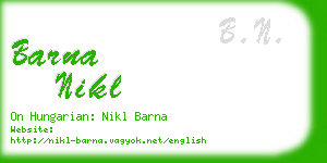 barna nikl business card